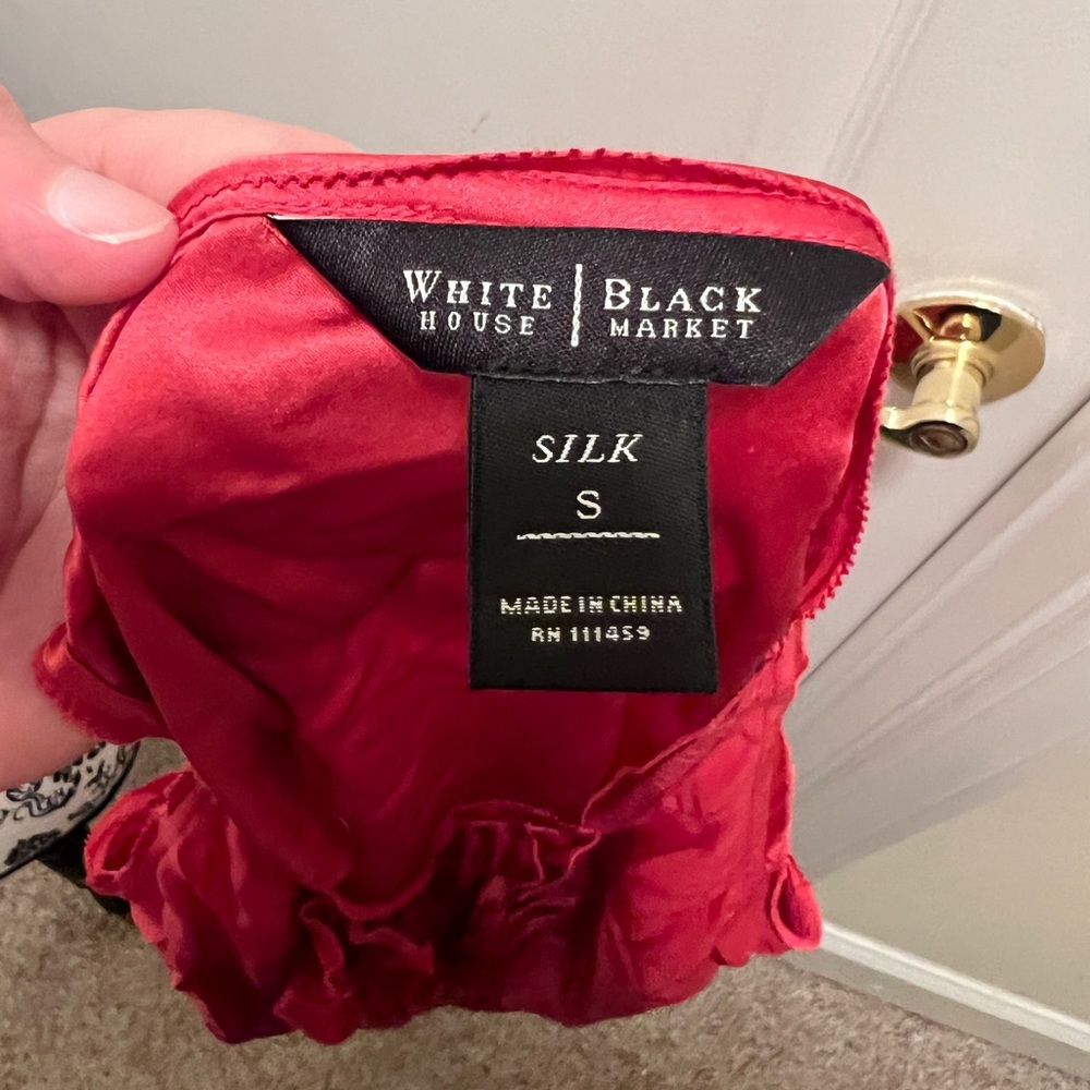 White House Black Market Silk Blouse - Picture 2 of 4